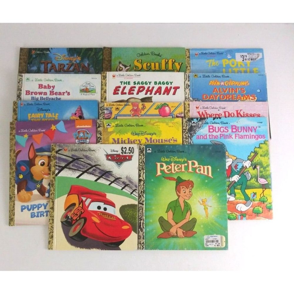 Vintage Lot of 14 Childrens Golden Books Classic Stories & Disney Hardback Books